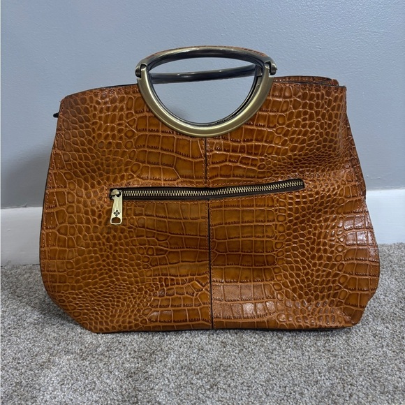 Patricia Nash Arenzano Leather Double Ring Shopper Designer Luxury Animal Print - Picture 9 of 15